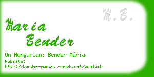 maria bender business card